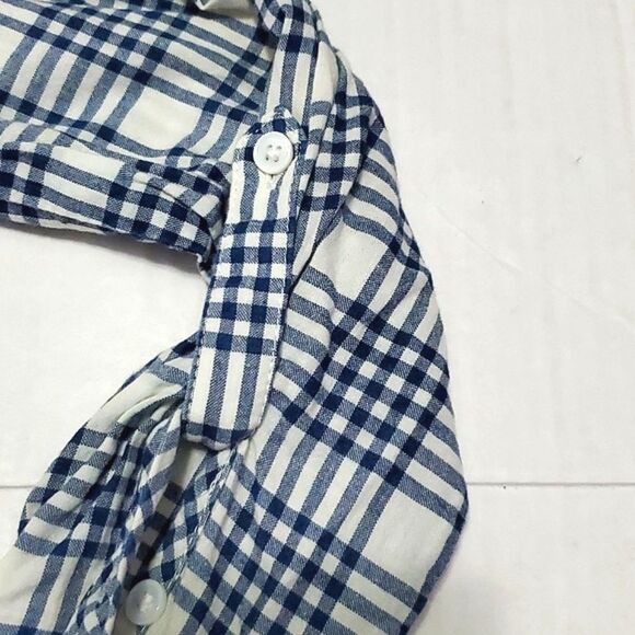 Soft Joie Revolvr Cydnee Blue Plaid Button Down Shirt Rodeo Festival - Picture 11 of 13